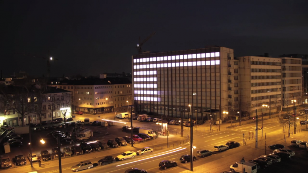 LowRes - Interactive light installation by sensory minds for the Luminale 2014 &copy; Sensory-Minds and Tomas Zebis