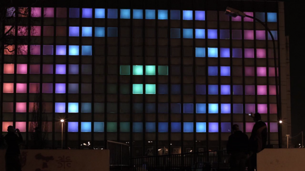 LowRes - Interactive light installation by sensory minds for the Luminale 2014 &copy; Sensory-Minds and Tomas Zebis
