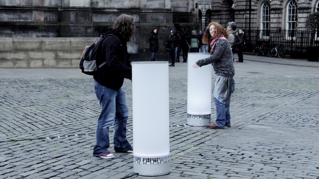 Tangible Orchestra - interactive installation at Royal mile, Edinburgh - &copy; Rebecca Gischel and Sebastian Walter