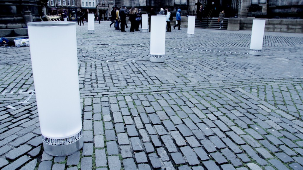 Tangible Orchestra - interactive installation at Royal mile, Edinburgh - &copy; Rebecca Gischel and Sebastian Walter