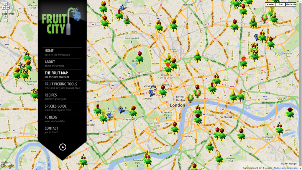 Fruit city map ©, fruitcity.co.uk - Vahakn Matossian