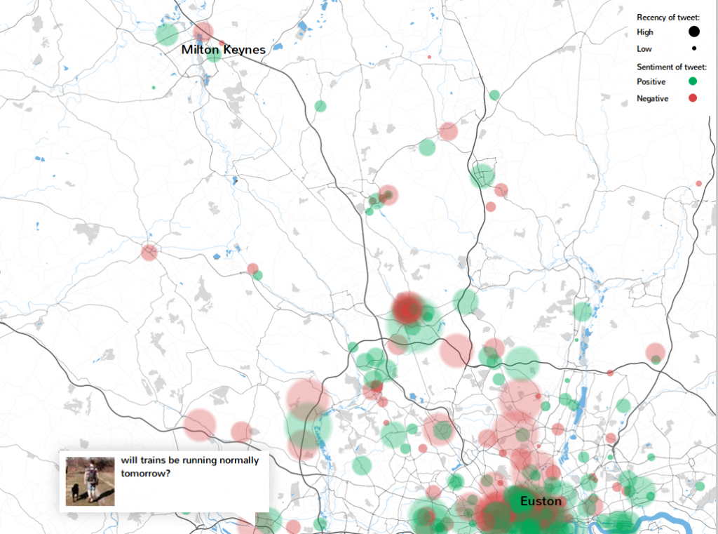 Sentiment mapping, feelings about public transport. © commonroute.commonplace.is