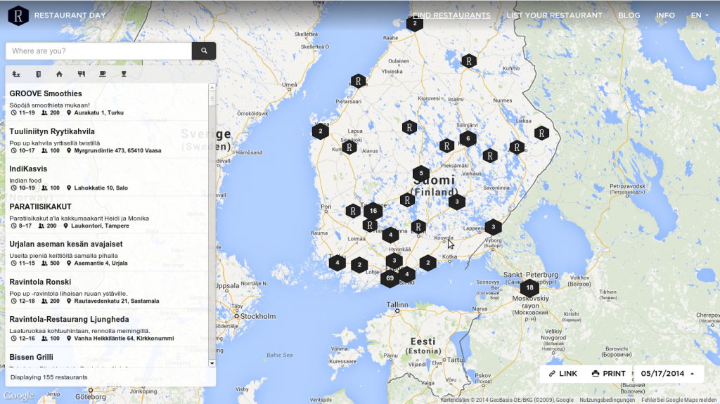 Restaurant Day Map © www.restaurantday.org